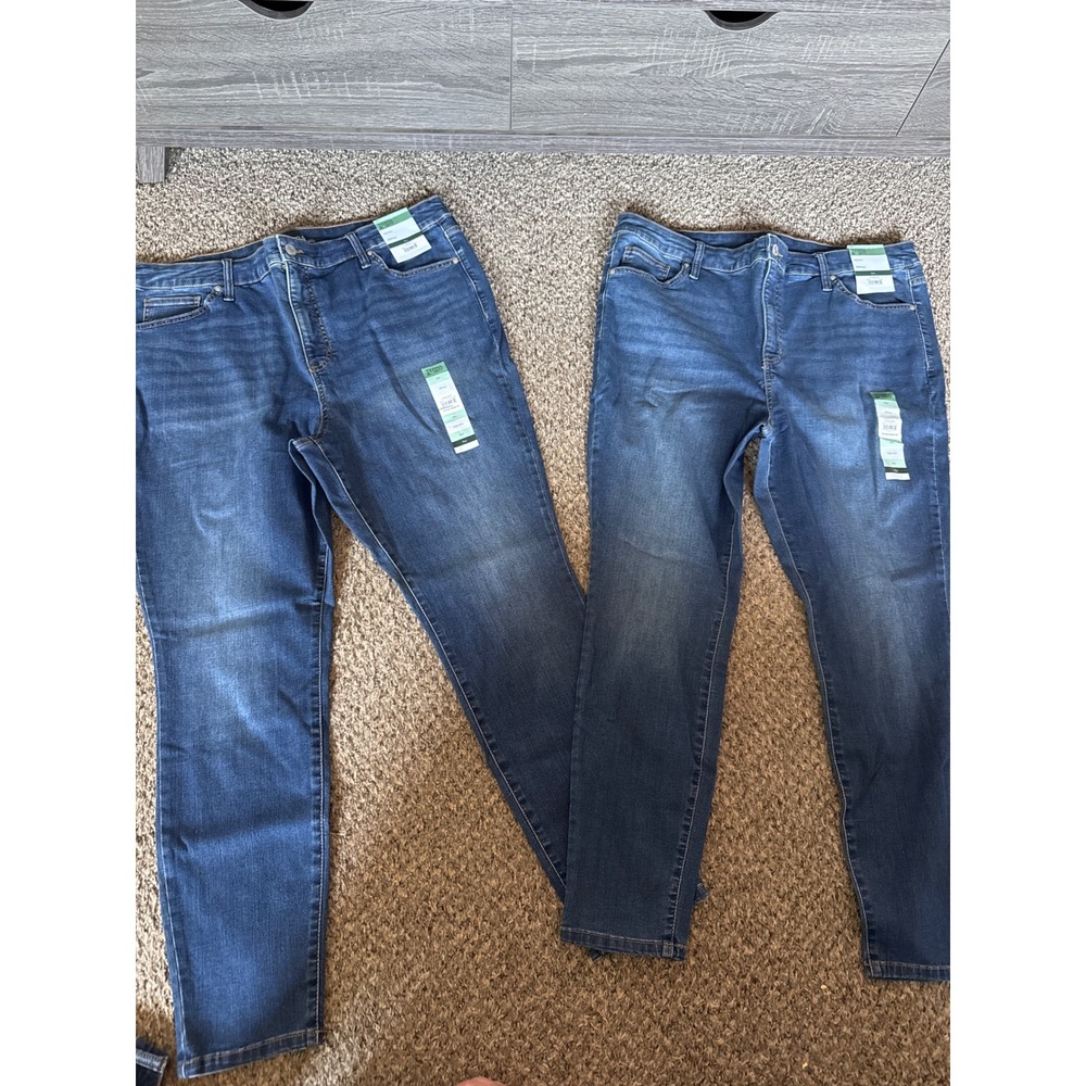 Terra & Sky 2 Pack High Rise Skinny Jeans 18W Medium Wash Plus Size Denim